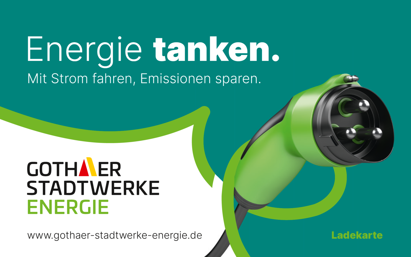 Energie tanken. Mit Strom fahren, Emissionen sparen dank Gothaer Stadtwerke ENERGIE.